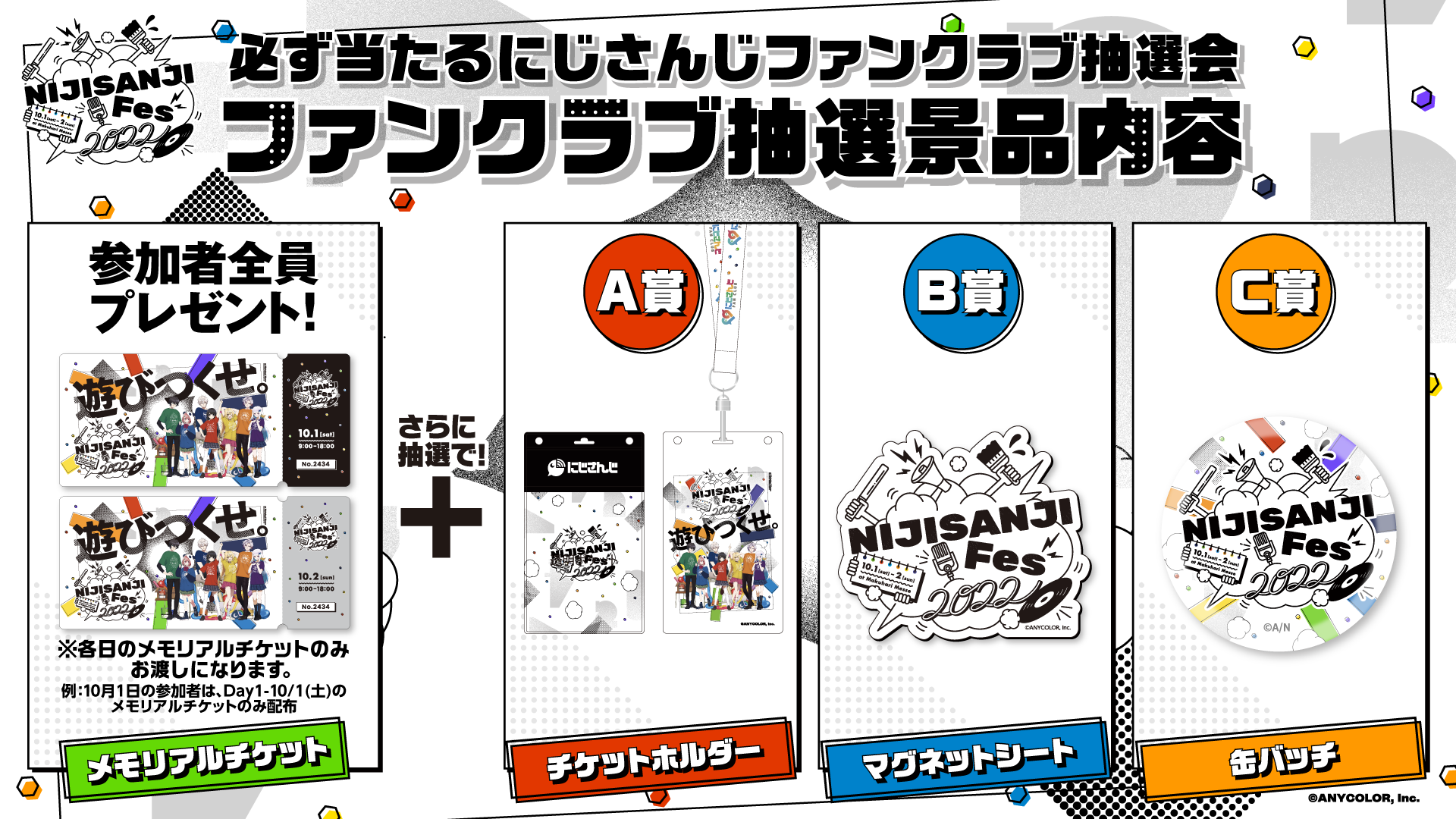 ファンクラブ抽選景品内容